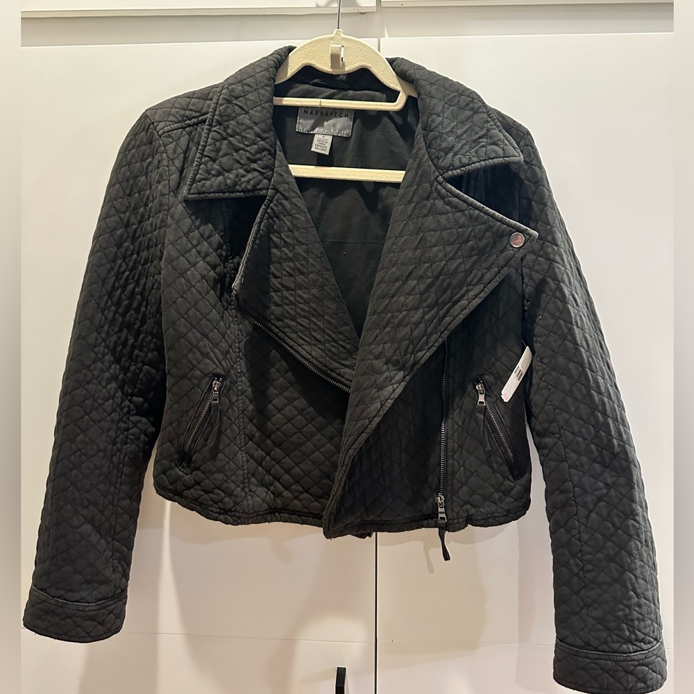 Anthropologie Black quilted Moto Jacket -NWT